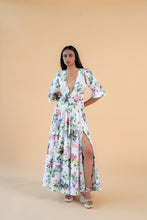 Load image into Gallery viewer, V Neck Long Dress in Flower Print
