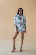 Load image into Gallery viewer, Shirt with Concealed Placket & Kimono Sleeve  - Green/Pink