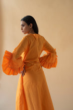 Load image into Gallery viewer, Orange Kaftan with Frilled Sleeve