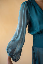 Load image into Gallery viewer, Green and Blue Georgette Ombre Short Dress