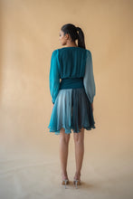 Load image into Gallery viewer, Green and Blue Georgette Ombre Short Dress