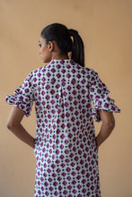 Load image into Gallery viewer, Geometric Print Shirt Dress - Purple