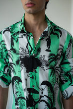 Load image into Gallery viewer, Green Stripe Black Camel Print Shirt