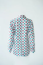 Load image into Gallery viewer, Shirt with Concealed Placket & Kimono Sleeve and Long Skirt - Light Blue/Maroon