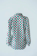 Load image into Gallery viewer, Shirt with Concealed Placket & Kimono Sleeve  - Green/Pink