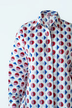 Load image into Gallery viewer, Shirt with Concealed Placket and Kimono Sleeve and Long Skirt - Red/Blue