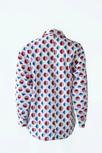 Load image into Gallery viewer, Shirt with Concealed Placket and Kimono Sleeve and Long Skirt - Red/Blue