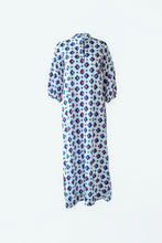 Load image into Gallery viewer, Geometric Print Shirt Dress - Blue Inclined Square