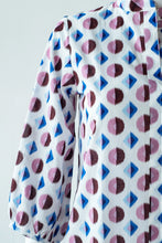 Load image into Gallery viewer, Geometric Print Shirt Dress - Blue/Maroon