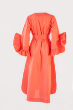 Load image into Gallery viewer, Lawn Coat with Frilled Sleeve in Pastel Orange Color