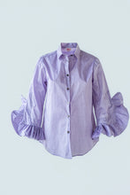 Load image into Gallery viewer, Lawn Shirt with Frilled Sleeve in Lilac Color