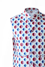 Load image into Gallery viewer, Geometric Print Shirt With Geometric Print Sleeveless Jacket