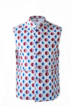 Load image into Gallery viewer, Geometric Print Shirt With Geometric Print Sleeveless Jacket