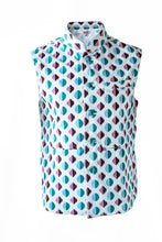Load image into Gallery viewer, Geometric Print Shirt With Geometric Print - Lt. Sleeveless Jacket
