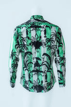 Load image into Gallery viewer, Green Stripe Black Camel Print Shirt