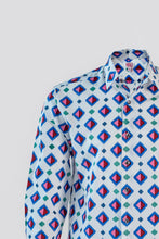 Load image into Gallery viewer, Blue Inclined Square Geometric Print