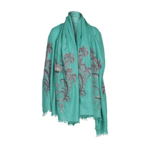 Load image into Gallery viewer, Green Exotic Palm Pashmina