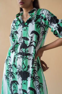 Camel Print  Shirt Dress