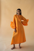 Load image into Gallery viewer, Orange Kaftan with Frilled Sleeve
