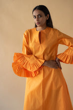Load image into Gallery viewer, Orange Kaftan with Frilled Sleeve
