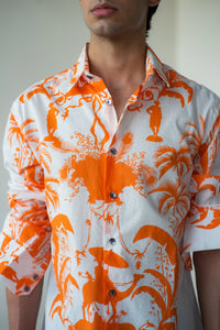 Orange Camel Print Shirt