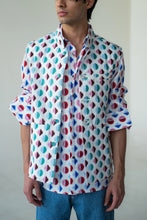 Load image into Gallery viewer, Geometric  Print  Shirt With Geometric  Print - Lt. Sleeveless Jacket
