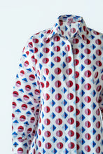 Load image into Gallery viewer, Shirt with Concealed Placket and Kimono Sleeve and Long Skirt - Red/Blue
