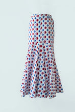 Load image into Gallery viewer, Shirt with Concealed Placket and Kimono Sleeve and Long Skirt - Red/Blue
