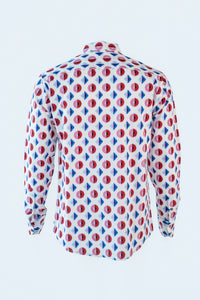 Geometric  Print  Shirt With Geometric  Print - Lt. Sleeveless Jacket