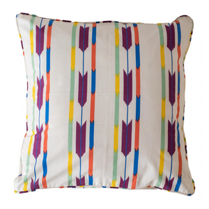 Ikat Print in Cotton Canvas Cushion Cover