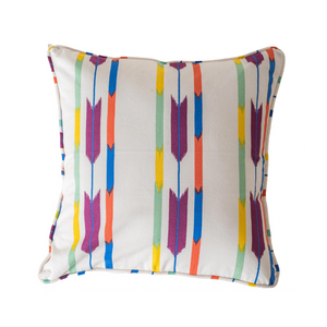 Ikat Print in Cotton Canvas Cushion Cover