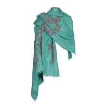 Load image into Gallery viewer, Green Exotic Palm Pashmina
