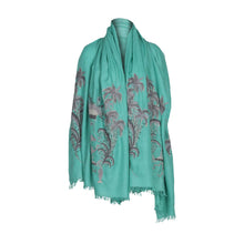 Load image into Gallery viewer, Green Exotic Palm Pashmina
